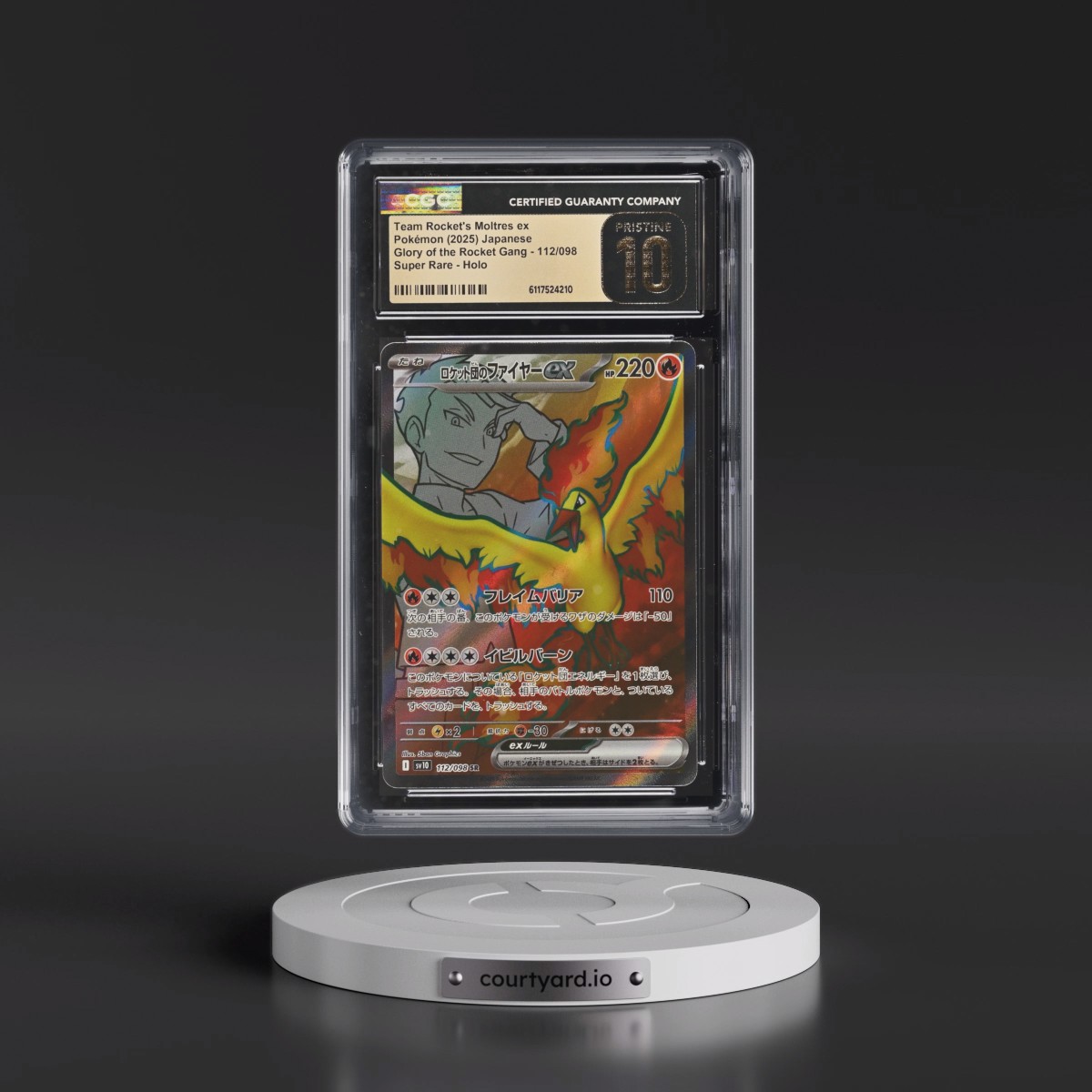2025 Glory of the Rocket Gang - sv10 #112/098 Team Rocket's Moltres ex - Super Rare Holo (CGC 10 PRISTINE)