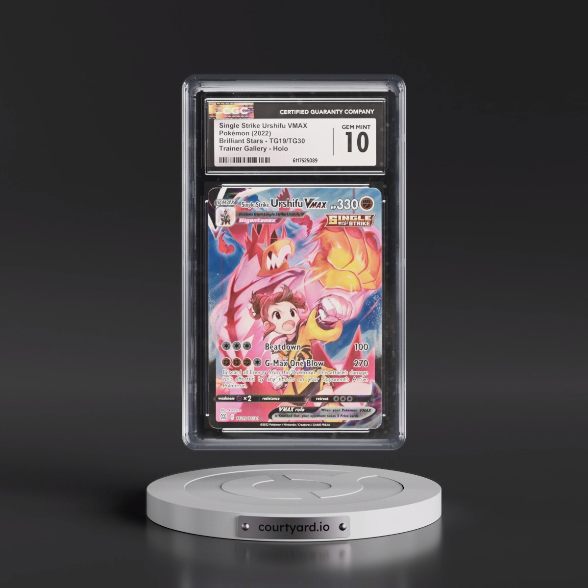 2022 Brilliant Stars #TG19/TG30 Single Strike Urshifu VMAX - Trainer Gallery Holo (CGC 10 GEM MINT)