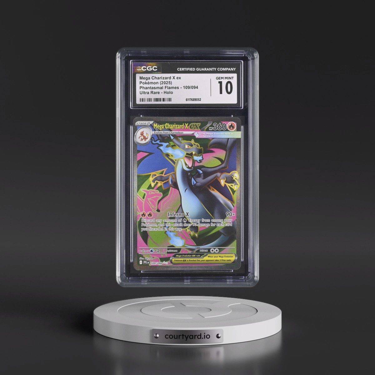 2025 Phantasmal Flames - PFL EN #109/094 Mega Charizard X ex - Ultra Rare Holo (CGC 10 GEM MINT)