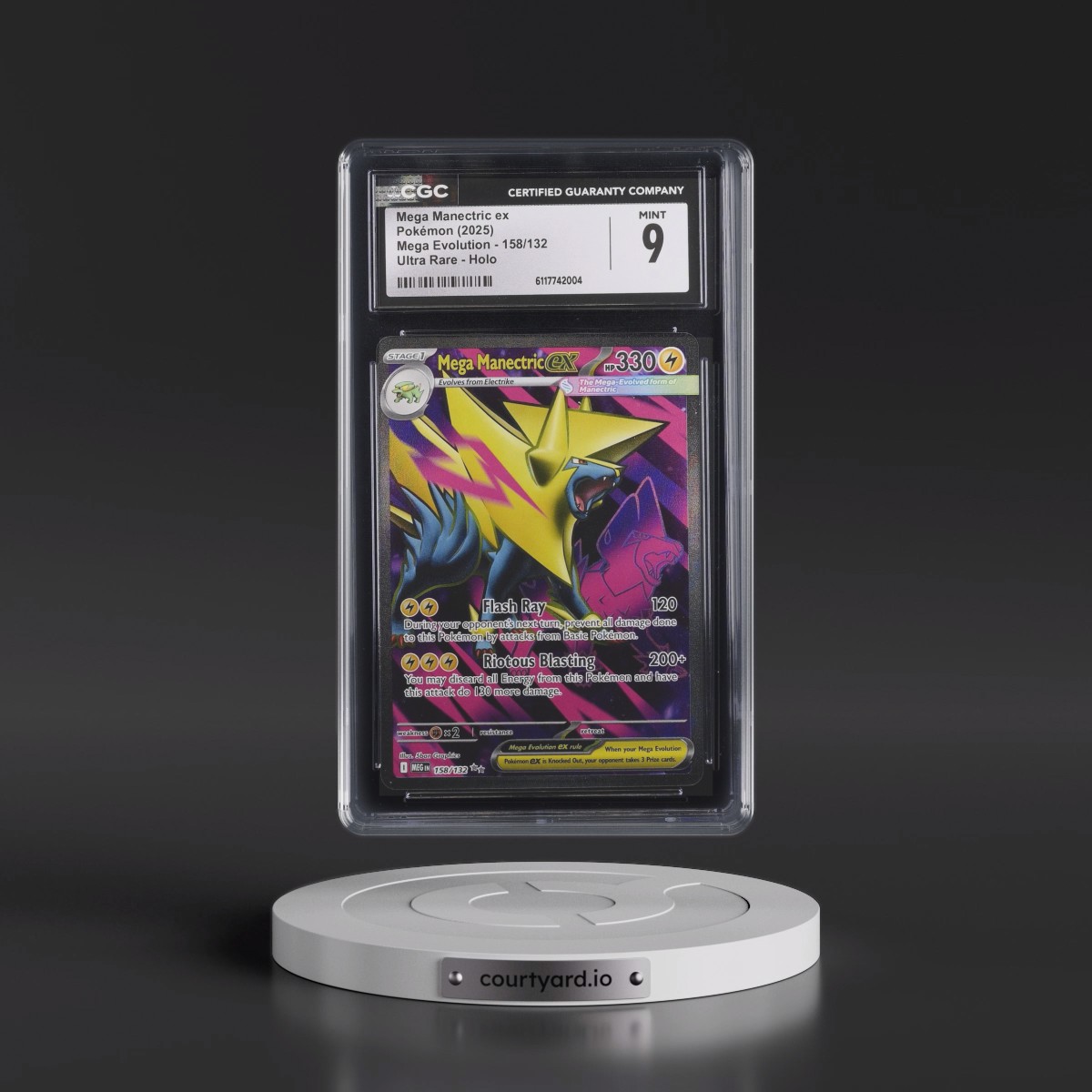 2025 Mega Evolution - MEG EN #158/132 Mega Manectric ex - Ultra Rare Holo (CGC 9 MINT)
