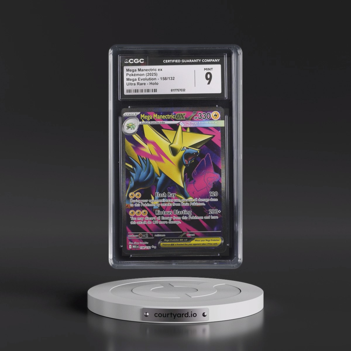 2025 Mega Evolution - MEG EN #158/132 Mega Manectric ex - Ultra Rare Holo (CGC 9 MINT)