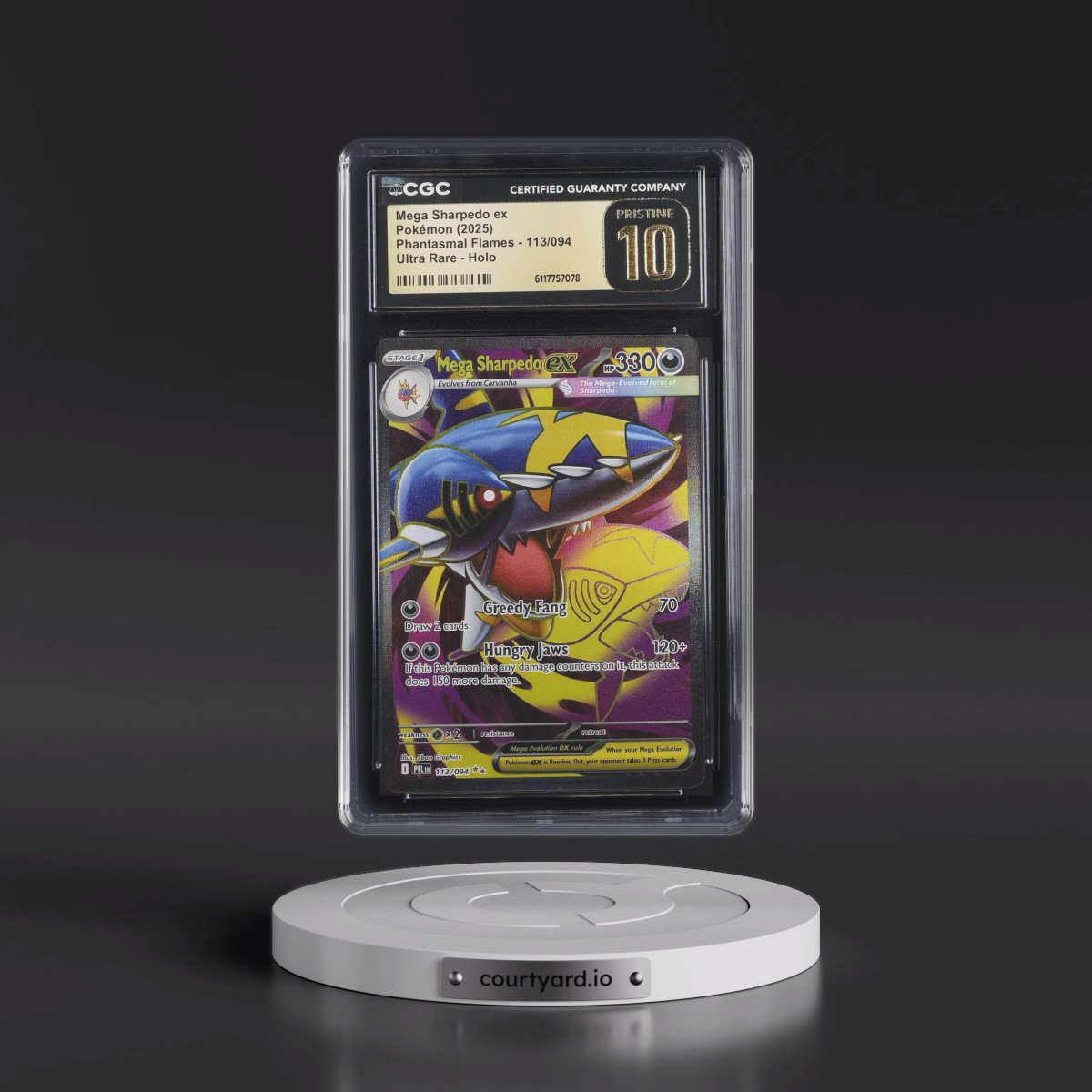 2025 Phantasmal Flames - PFL EN #113/094 Mega Sharpedo ex - Ultra Rare Holo (CGC 10 PRISTINE)
