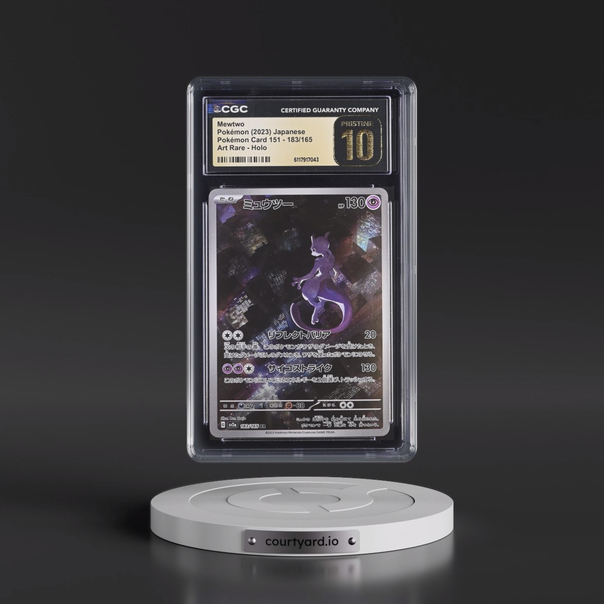 2023 Pokémon Card 151 #183/165 Mewtwo - Art Rare Holo (CGC 10 PRISTINE)