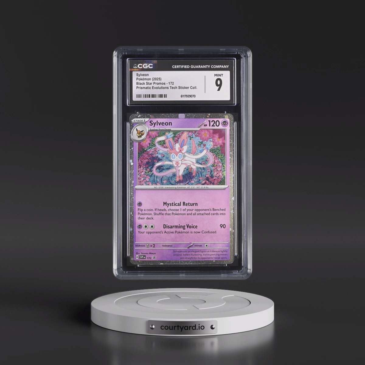 2023 Black Star Promos - Scarlet & Violet SVP EN #172 Sylveon - Prismatic Evolutions Tech Sticker Collection (Cosmos Holo) (CGC 9 MINT)