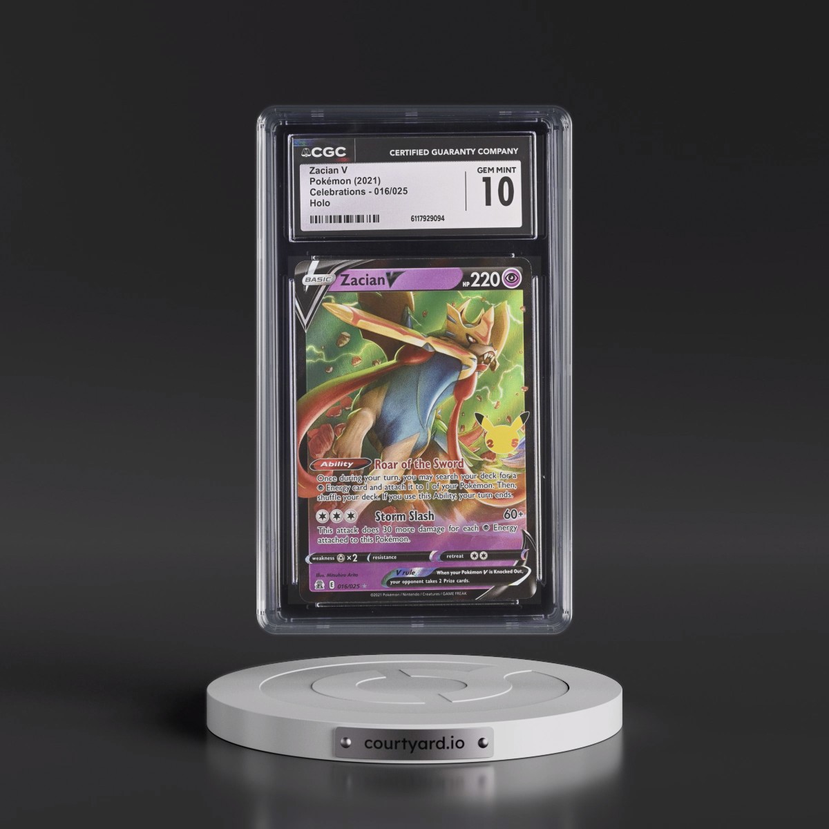2021 Celebrations #016/025 Zacian V - Holo (CGC 10 GEM MINT)
