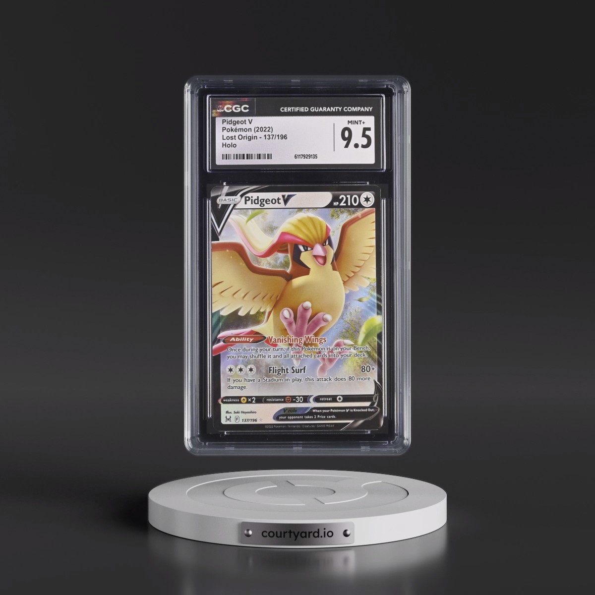 2022 Lost Origin #137/196 Pidgeot V - Holo (CGC 9.5 MINT+)
