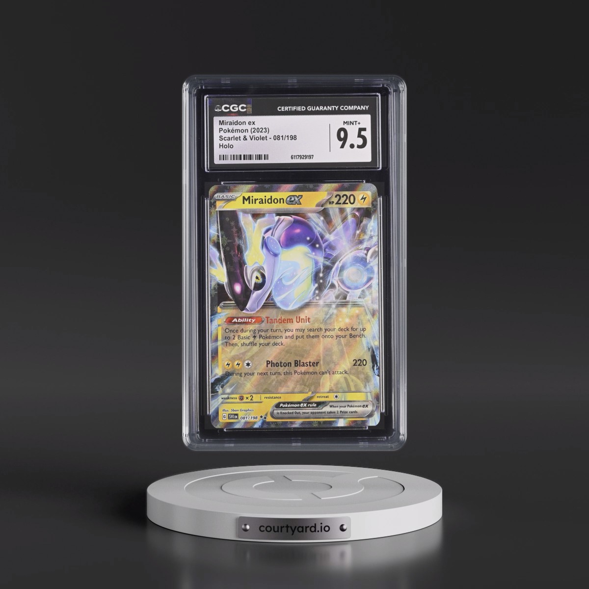 2023 Scarlet & Violet #081/198 Miraidon ex - Holo (CGC 9.5 MINT+)