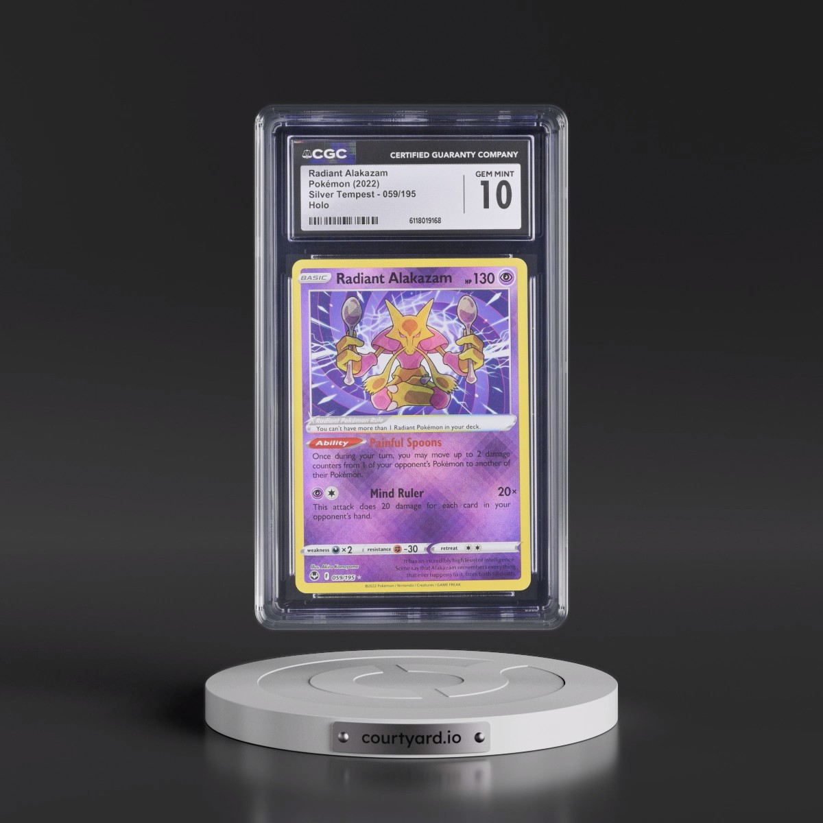 2022 Silver Tempest #059/195 Radiant Alakazam - Holo (CGC 10 GEM MINT)