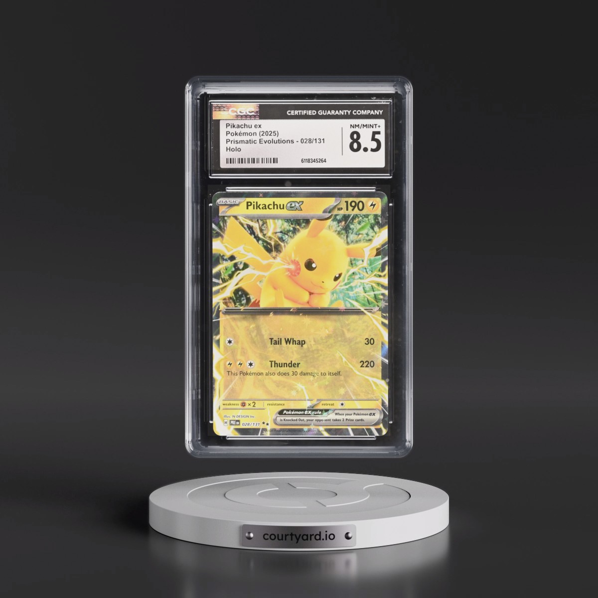 2024 Prismatic Evolutions - PRE EN #028/131 Pikachu ex - Holo (CGC 8.5 NM-MT+)