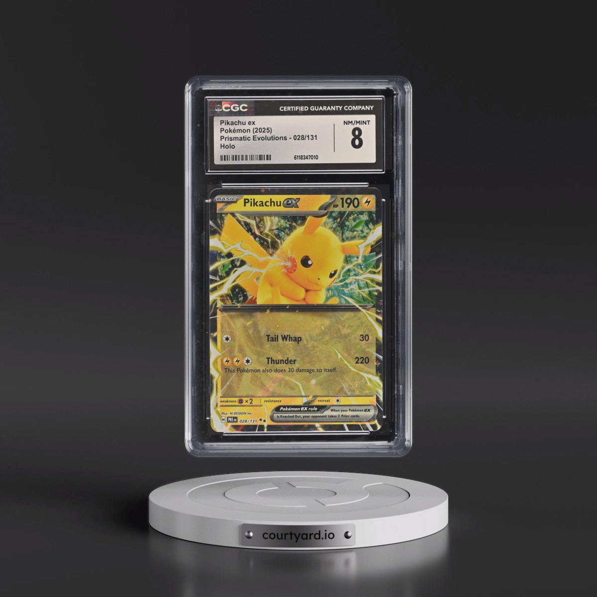 2024 Prismatic Evolutions - PRE EN #028/131 Pikachu ex - Holo (CGC 8 NM-MT)