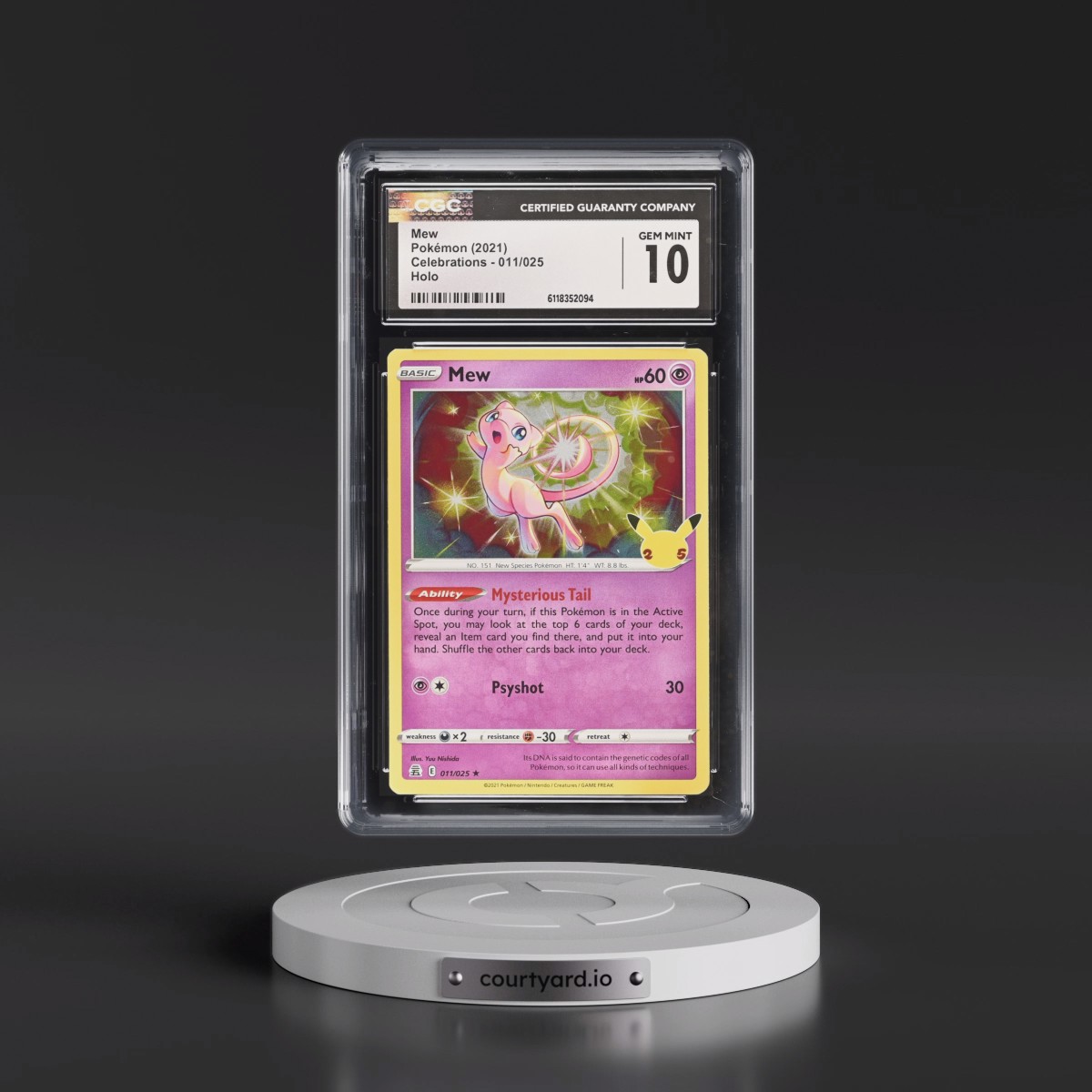 2021 Celebrations #011/025 Mew - Holo (CGC 10 GEM MINT)