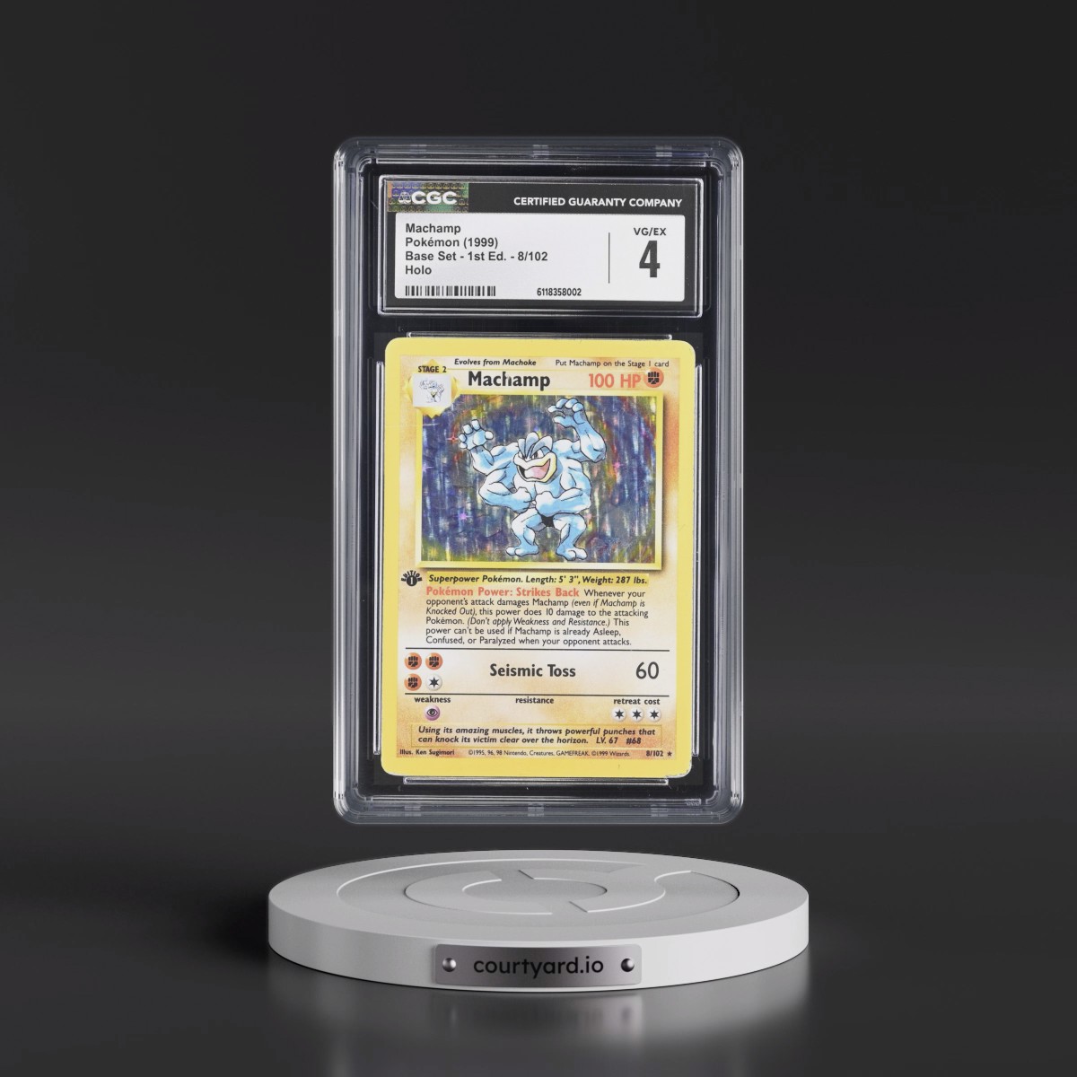 1999 Base Set #8/102 Machamp - 1st Edition Holo (CGC 4 VG-EX)