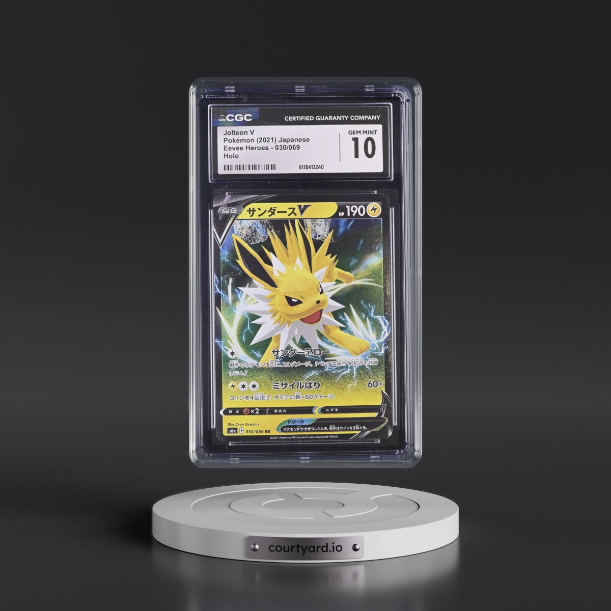 2021 Eevee Heroes #030/069 Jolteon V - Holo (CGC 10 GEM MINT)