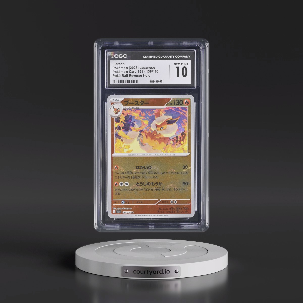 2023 Pokémon Card 151 #136/165 Flareon - Reverse Holo Poké Ball (CGC 10 GEM MINT)