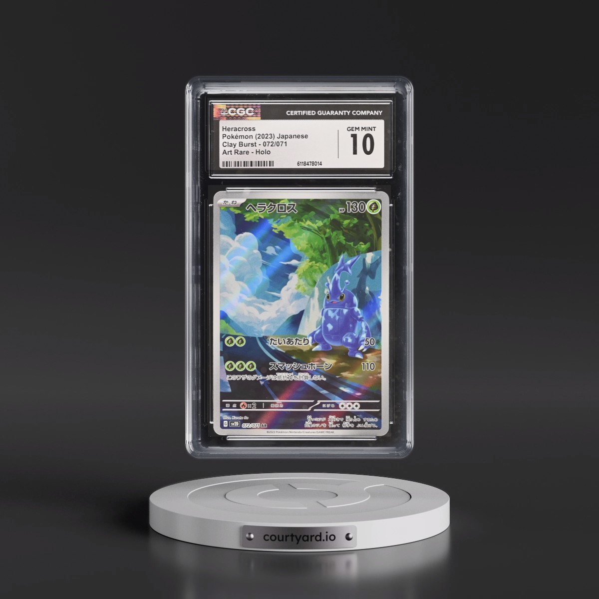 2023 Pokémon Sv2d-Clay Burst #072 Heracross - Art Rare (CGC 10 GEM MINT)