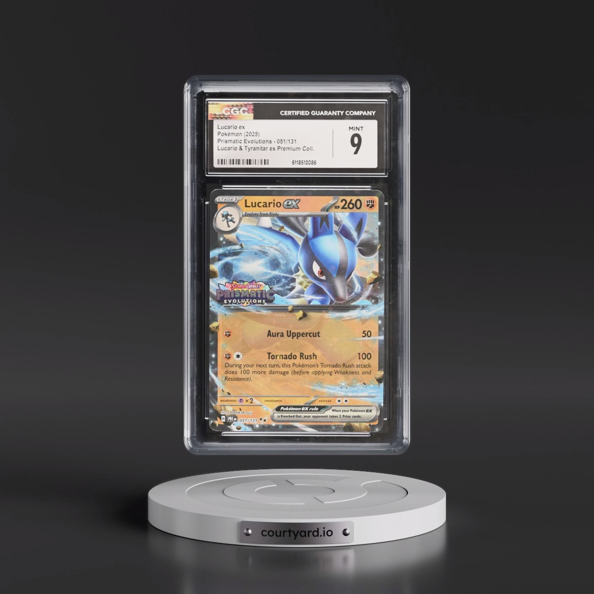 2024 Prismatic Evolutions - PRE EN #051/131 Lucario ex - Lucario & Tyranitar ex Premium Collection (Holo) (CGC 9 MINT)