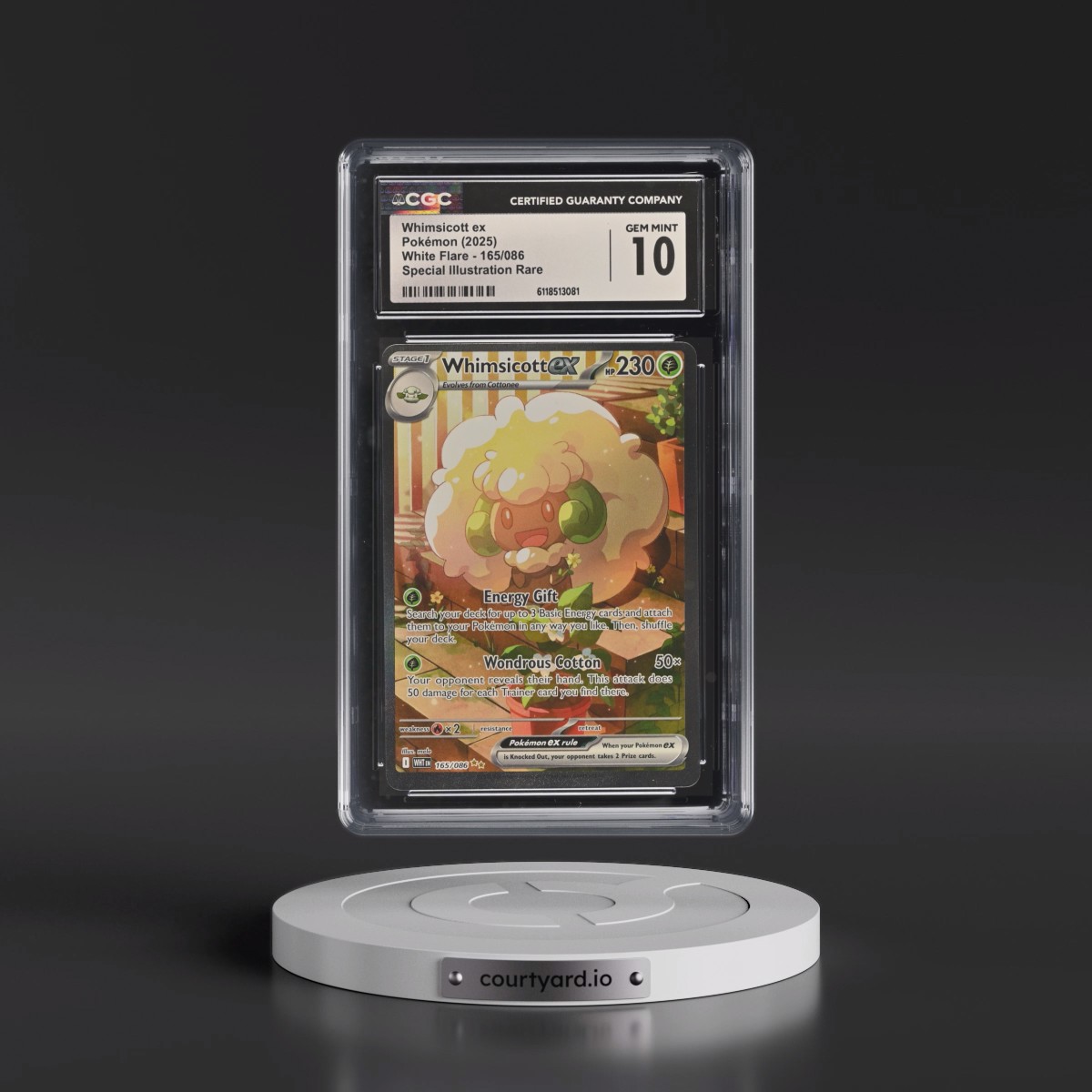 2025 White Flare - WHT EN #165/086 Whimsicott ex - Special Illustration Rare (Holo) (CGC 10 GEM MINT)