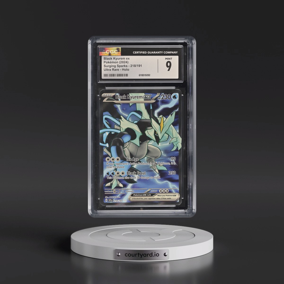 2024 Surging Sparks - SSP EN #218/191 Black Kyurem ex - Ultra Rare Holo (CGC 9 MINT)