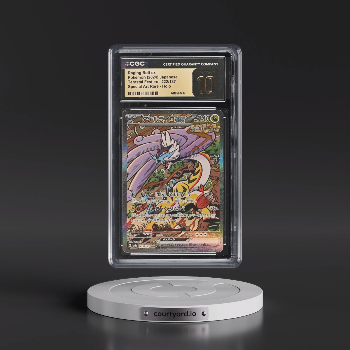 2024 High Class Pack: Terastal Fest ex - sv8a #222/187 Raging Bolt ex - Special Art Rare Holo (CGC 10 PRISTINE)