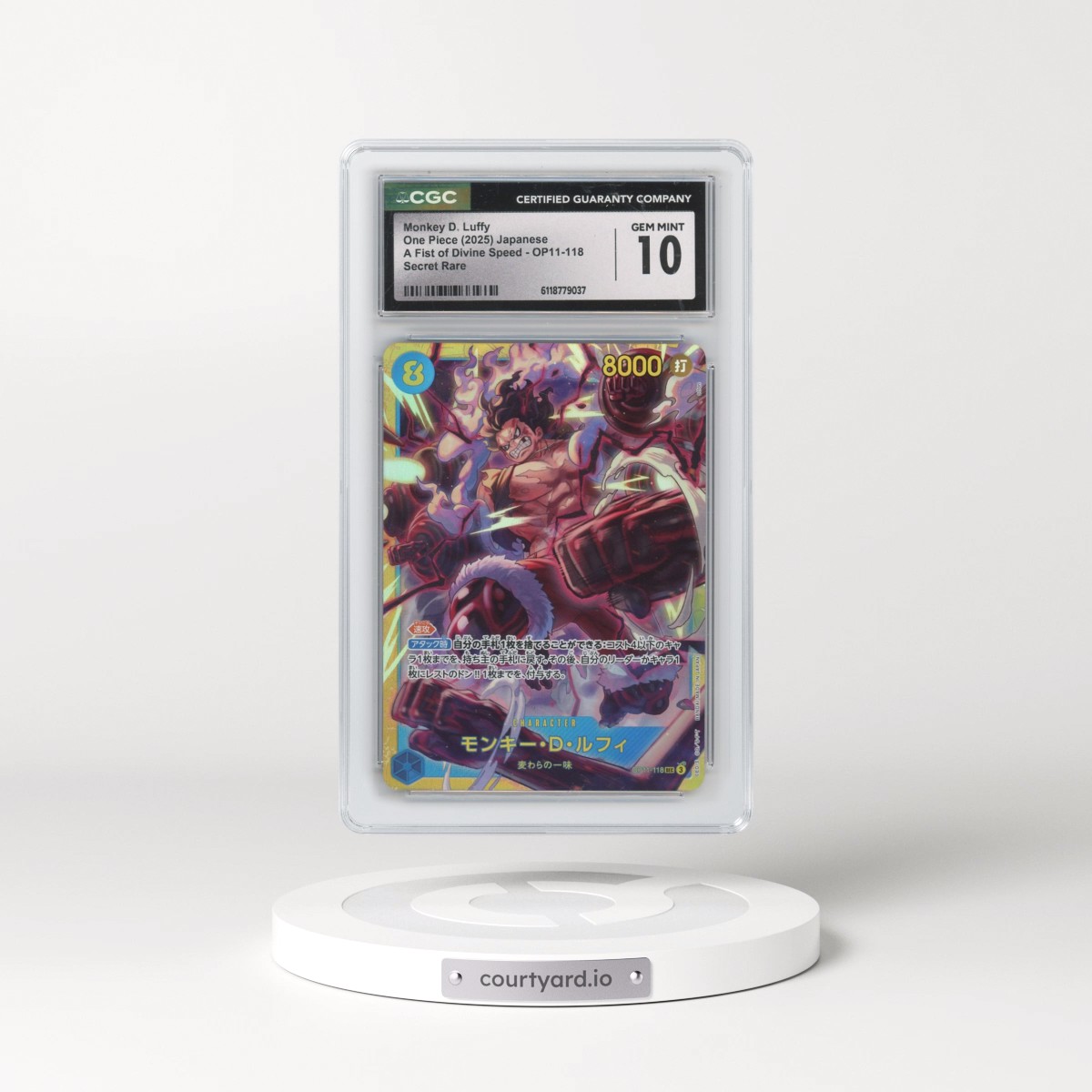 2025 A Fist of Divine Speed (OP11) - Japanese #OP11-118 Monkey D. Luffy (CGC 10 GEM MINT)