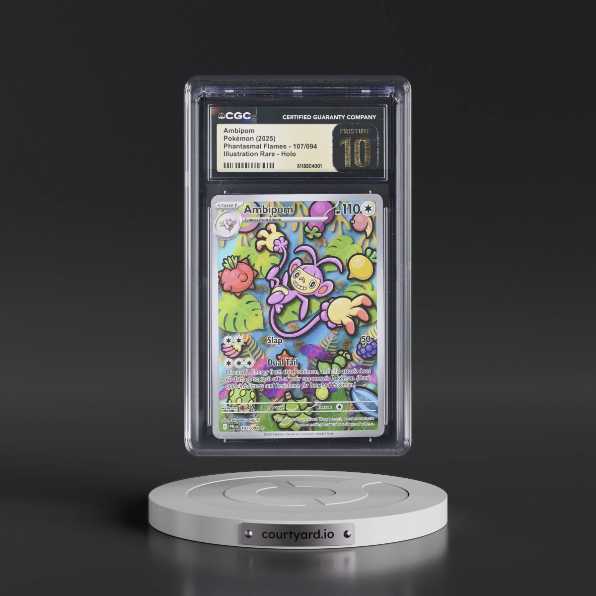 2025 Phantasmal Flames - PFL EN #107/094 Ambipom - Illustration Rare Holo (CGC 10 PRISTINE)