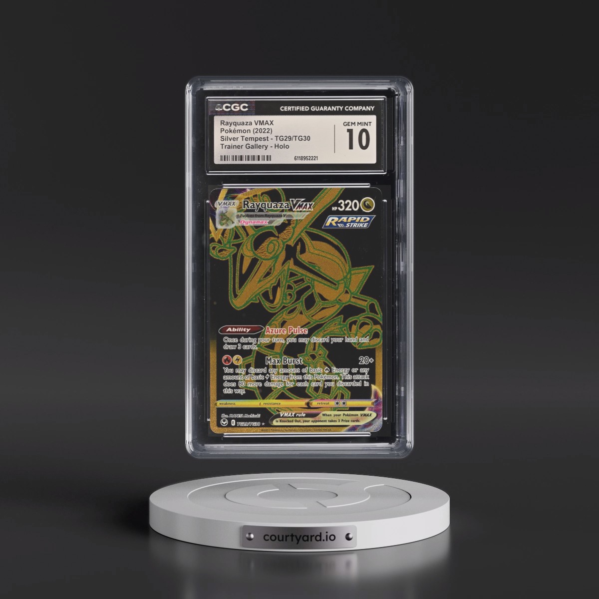 2022 Silver Tempest #TG29/TG30 Rayquaza VMAX - Trainer Gallery Holo (CGC 10 GEM MINT)