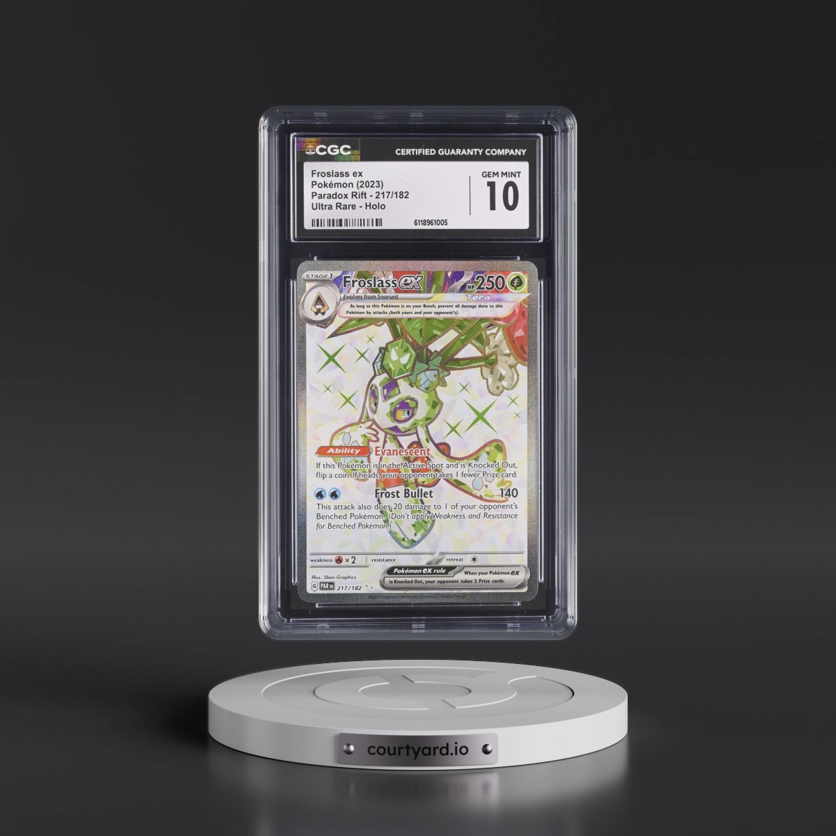 2023 Paradox Rift - PAR EN #217/182 Froslass ex - Ultra Rare Holo (CGC 10 GEM MINT)