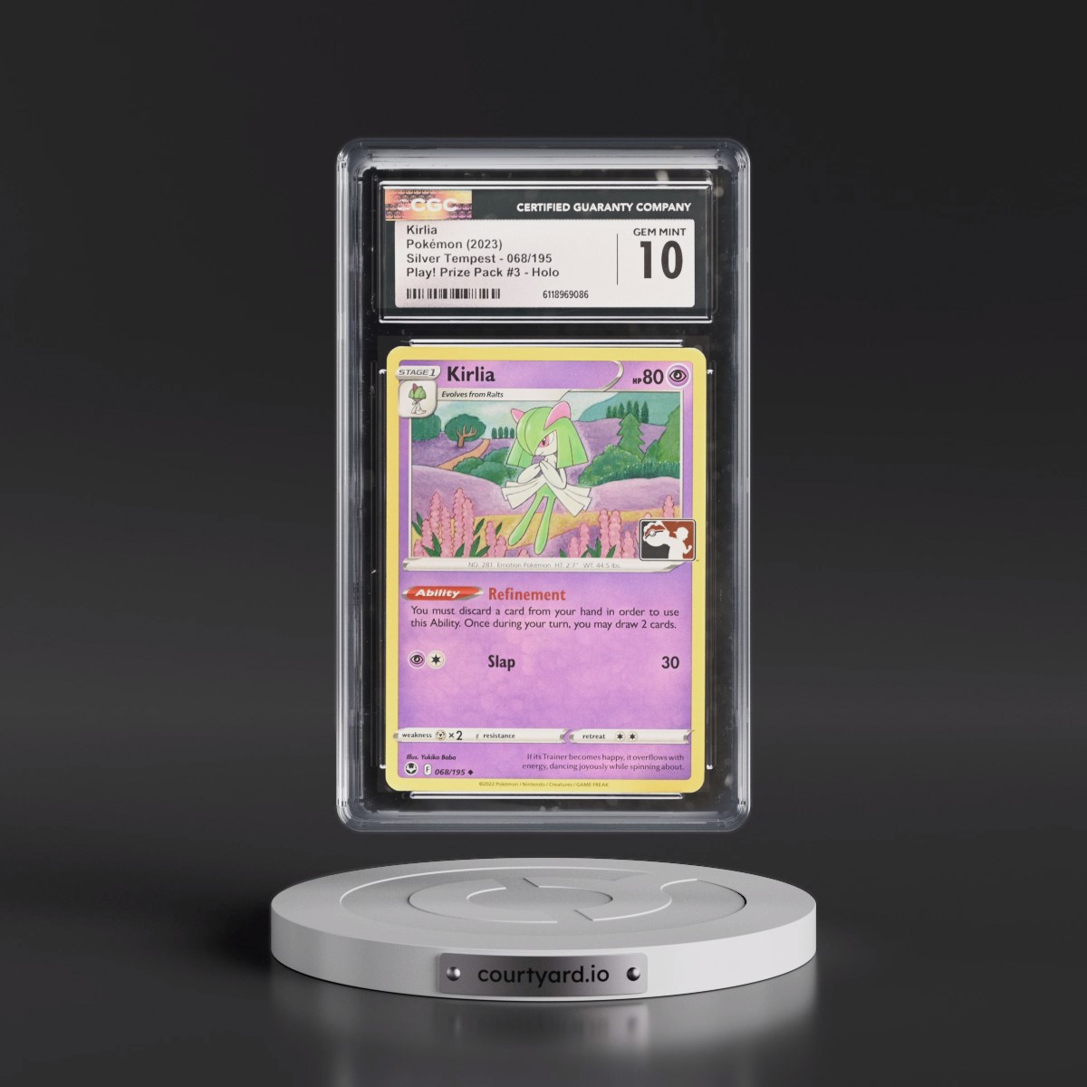2022 Silver Tempest #068/195 Kirlia - Play! Pokémon Prize Pack Series (Cosmos Holo) Holo (CGC 10 GEM MINT)