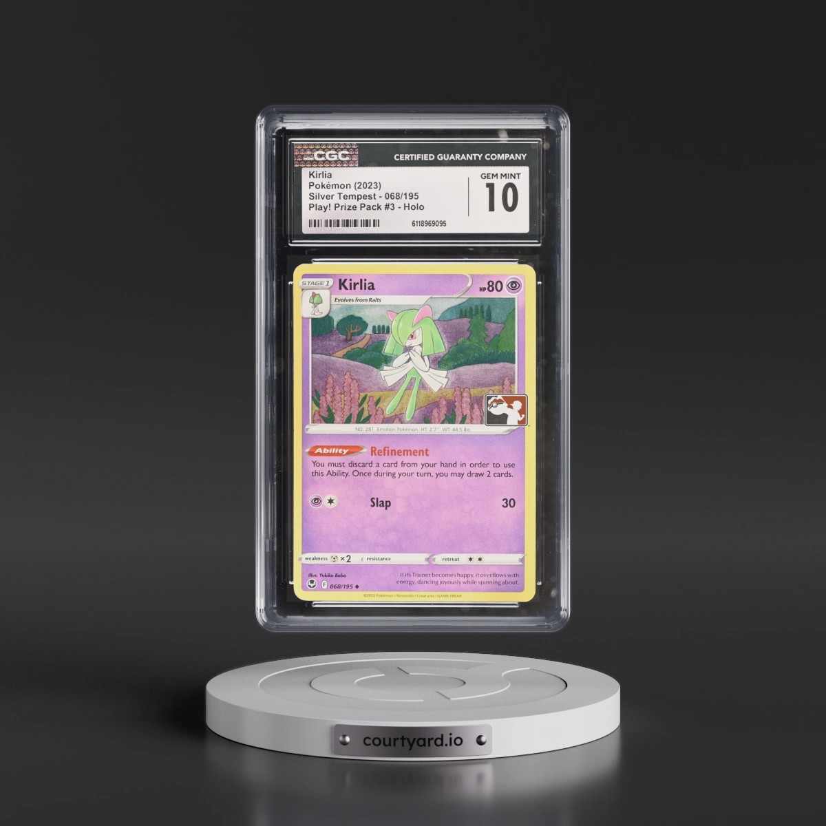 2022 Silver Tempest #068/195 Kirlia - Play! Pokémon Prize Pack Series (Cosmos Holo) Holo (CGC 10 GEM MINT)