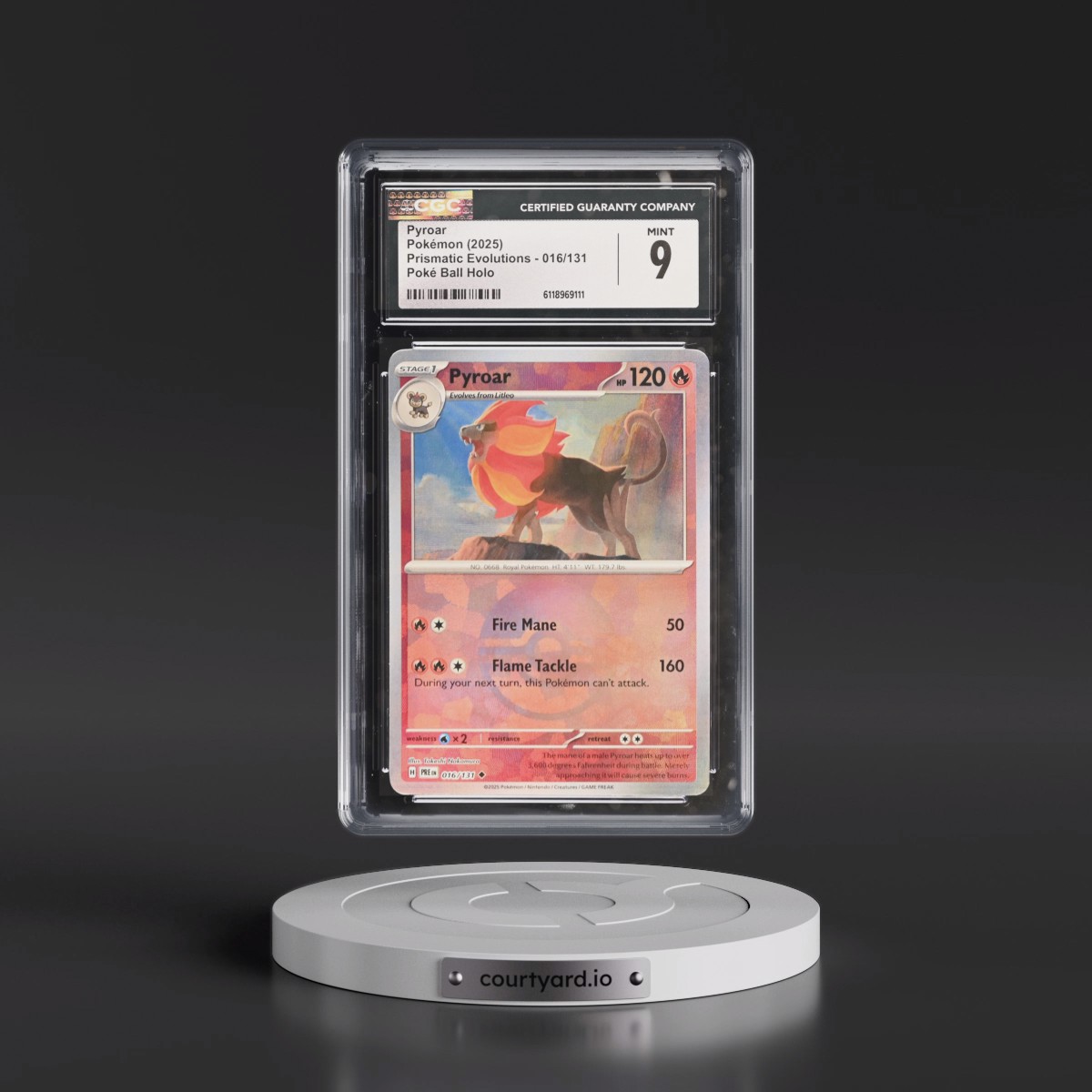 2024 Prismatic Evolutions - PRE EN #016/131 Pyroar - Poké Ball Holo (CGC 9 MINT)