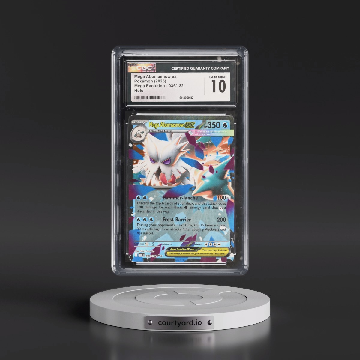 2025 Mega Evolution - MEG EN #036/132 Mega Abomasnow ex - Holo (CGC 10 GEM MINT)