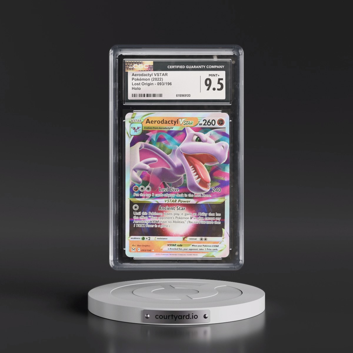 2022 Lost Origin #093/196 Aerodactyl VSTAR - Holo (CGC 9.5 MINT+)