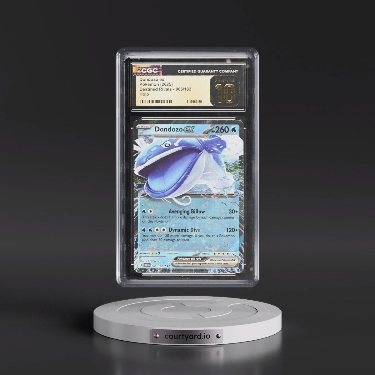 2025 Destined Rivals - DRI EN #066/182 Dondozo ex - Holo (CGC 10 PRISTINE)