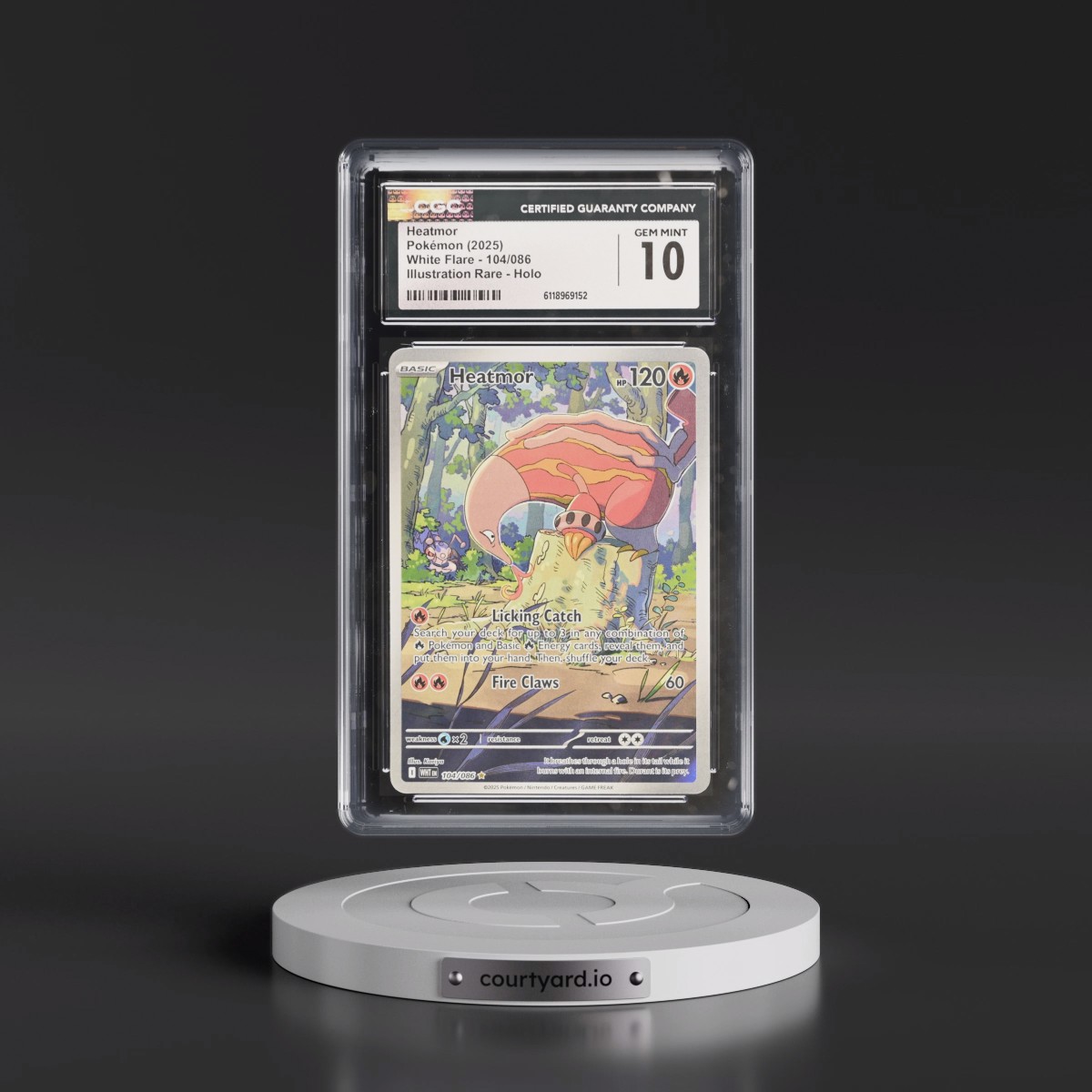 2025 White Flare - WHT EN #104/086 Heatmor - Illustration Rare Holo (CGC 10 GEM MINT)