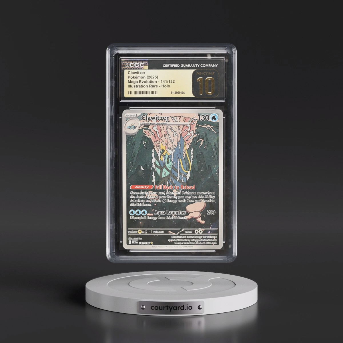 2025 Mega Evolution - MEG EN #141/132 Clawitzer - Illustration Rare Holo (CGC 10 PRISTINE)