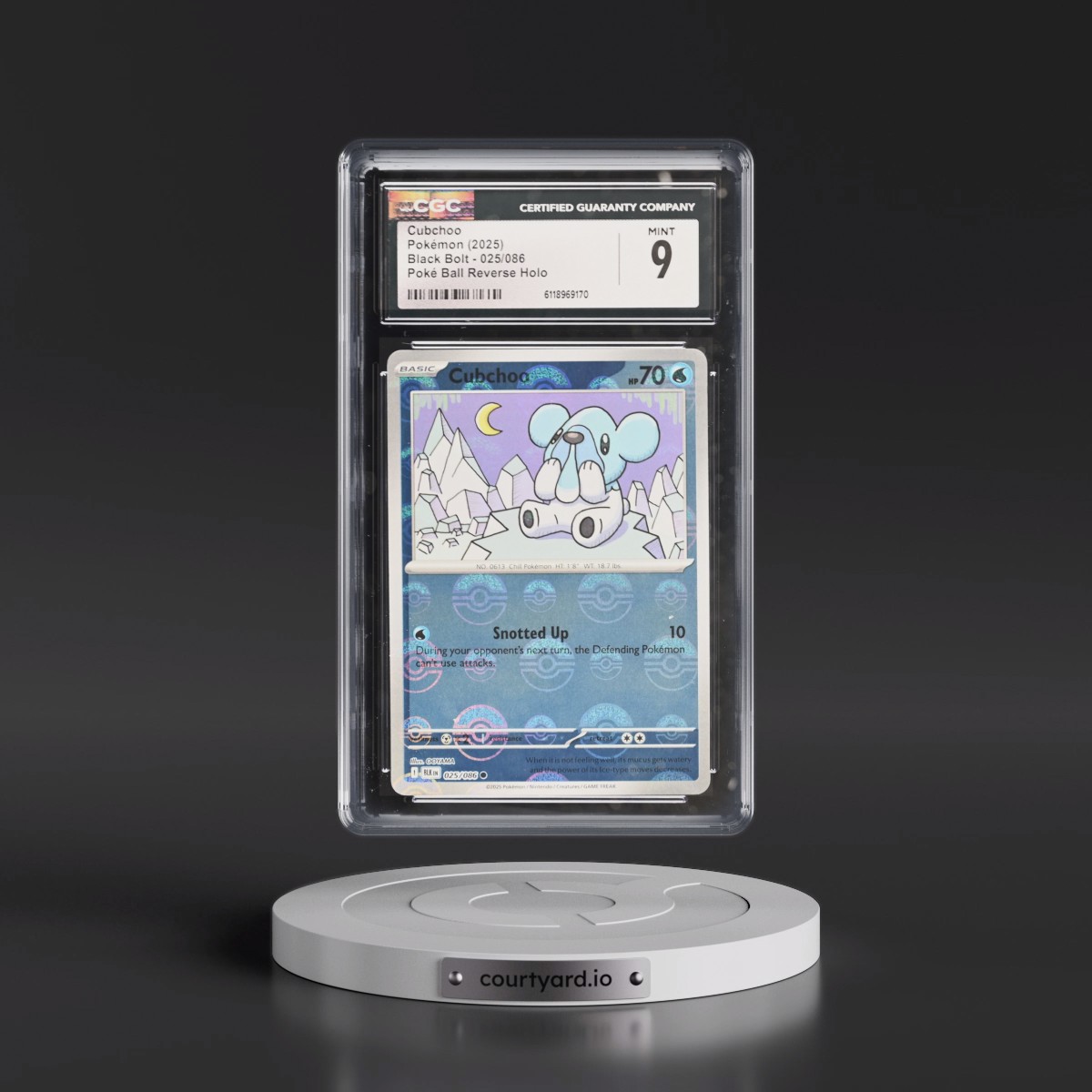 2025 Black Bolt - BLK EN #025/086 Cubchoo - Reverse Holo Poké Ball (CGC 9 MINT)