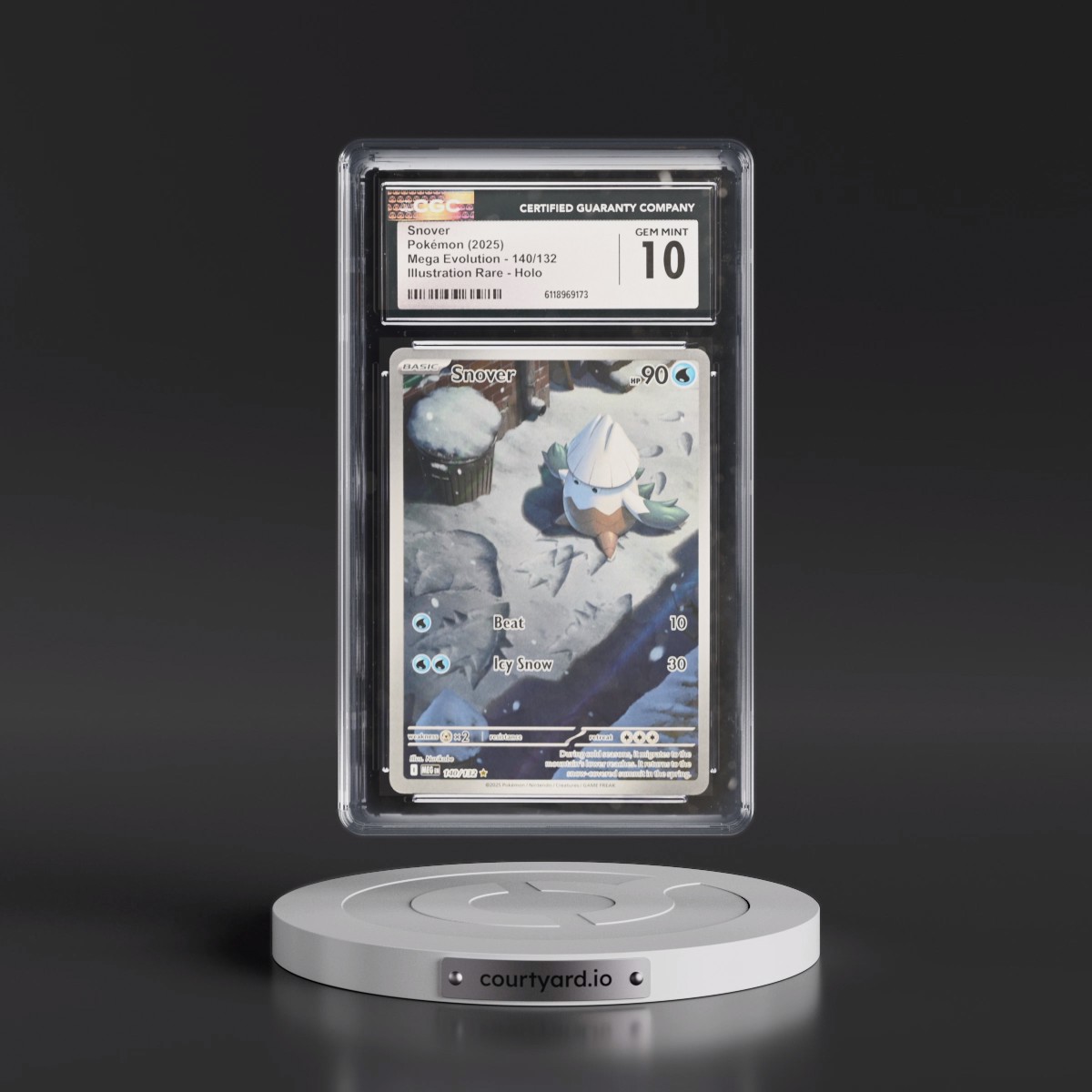 2025 Mega Evolution - MEG EN #140/132 Snover - Illustration Rare Holo (CGC 10 GEM MINT)