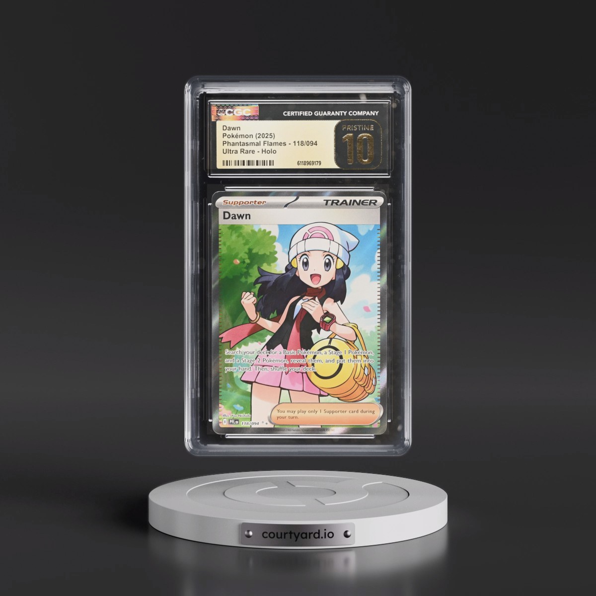 2025 Phantasmal Flames - PFL EN #118/094 Dawn - Ultra Rare Holo (CGC 10 PRISTINE)