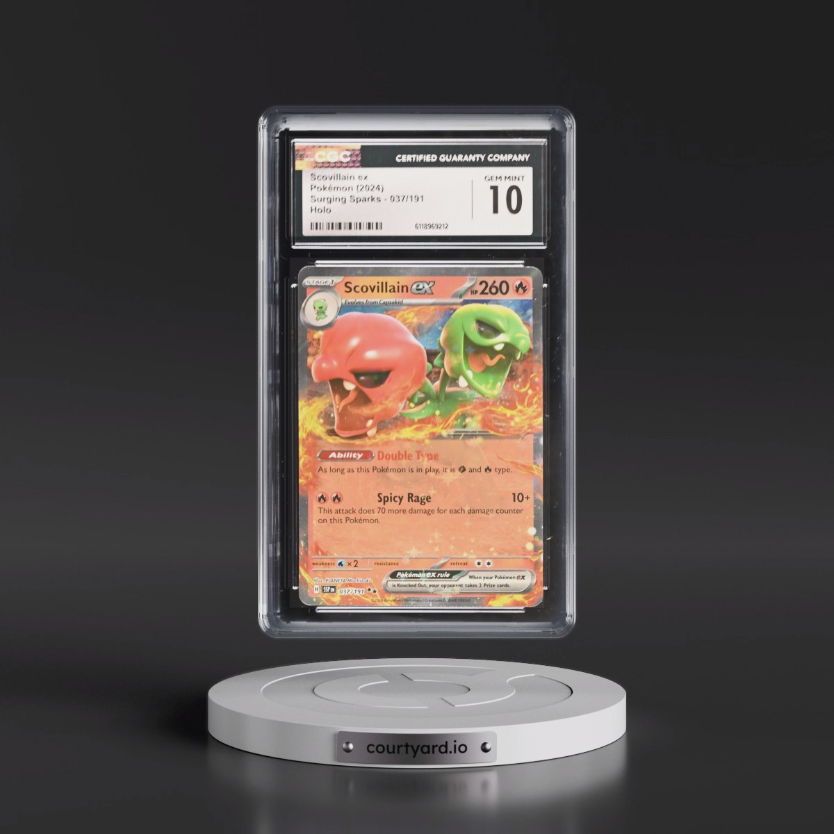 2024 Surging Sparks - SSP EN #037/191 Scovillain ex - Holo (CGC 10 GEM MINT)
