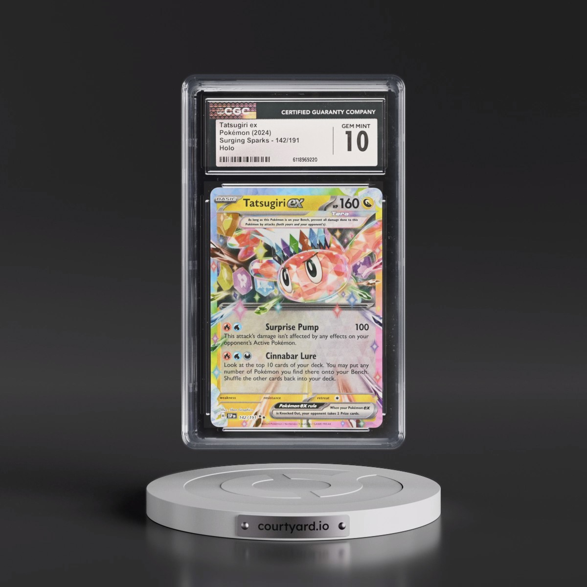 2024 Surging Sparks - SSP EN #142/191 Tatsugiri ex - Holo (CGC 10 GEM MINT)