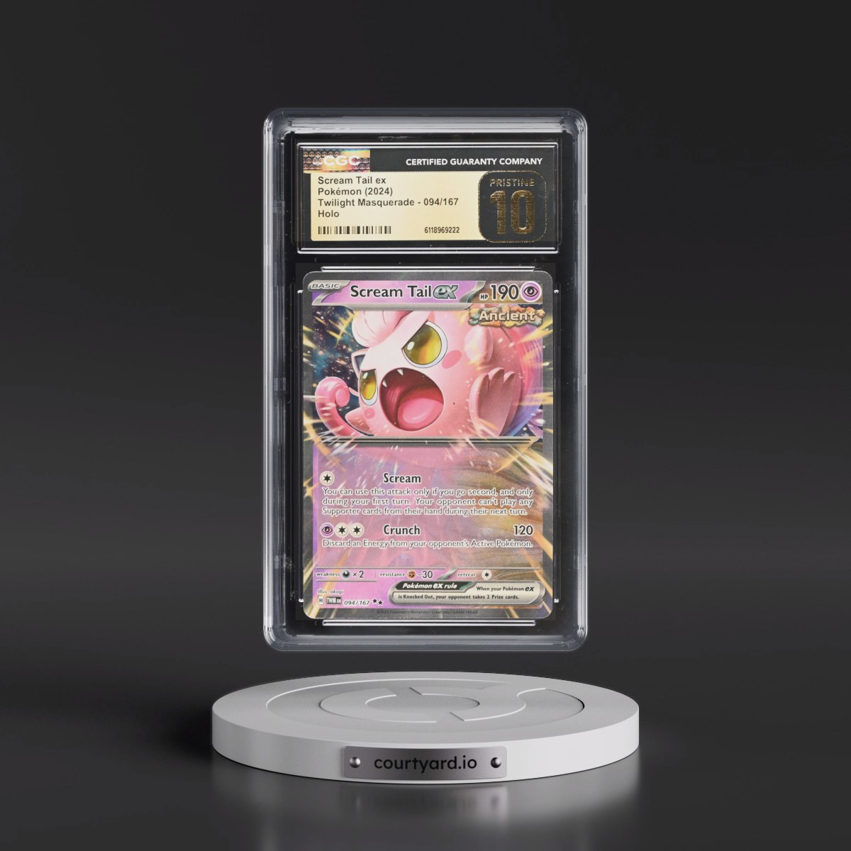2024 Twilight Masquerade - TWM EN #094/167 Scream Tail ex - Holo (CGC 10 PRISTINE)