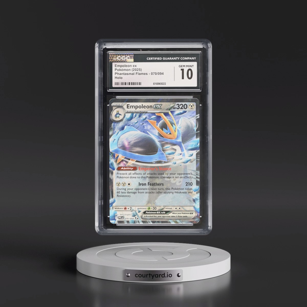 2025 Phantasmal Flames - PFL EN #070/094 Empoleon ex - Holo (CGC 10 GEM MINT)