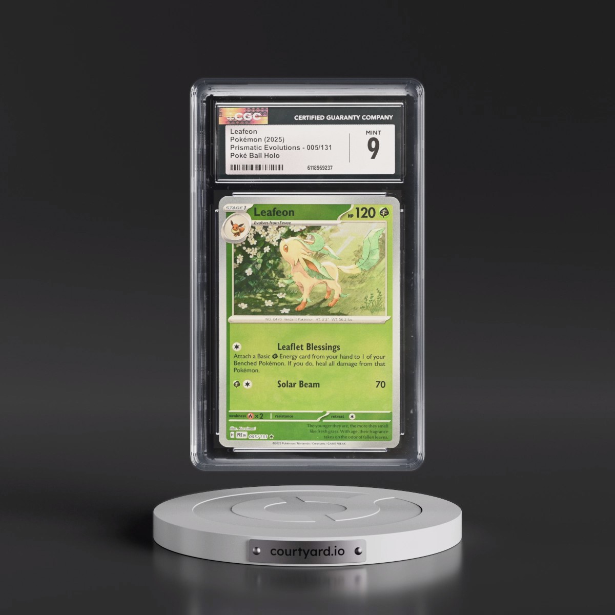 2024 Prismatic Evolutions - PRE EN #005/131 Leafeon - Poké Ball Holo (CGC 9 MINT)