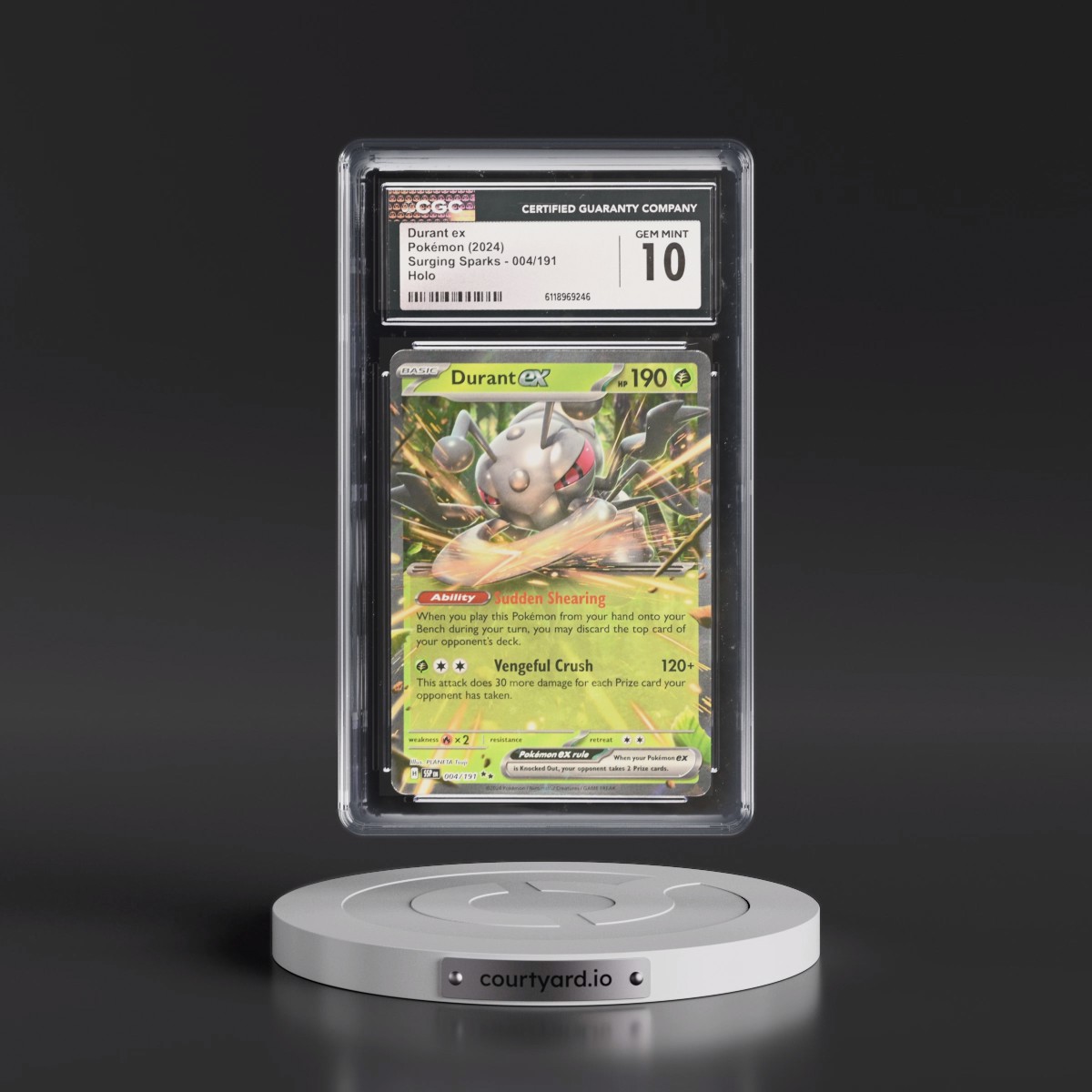 2024 Surging Sparks - SSP EN #004/191 Durant ex - Holo (CGC 10 GEM MINT)