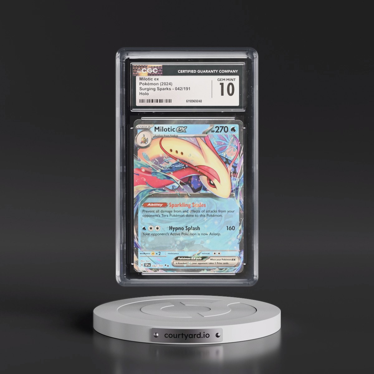2024 Surging Sparks - SSP EN #042/191 Milotic ex - Holo (CGC 10 GEM MINT)
