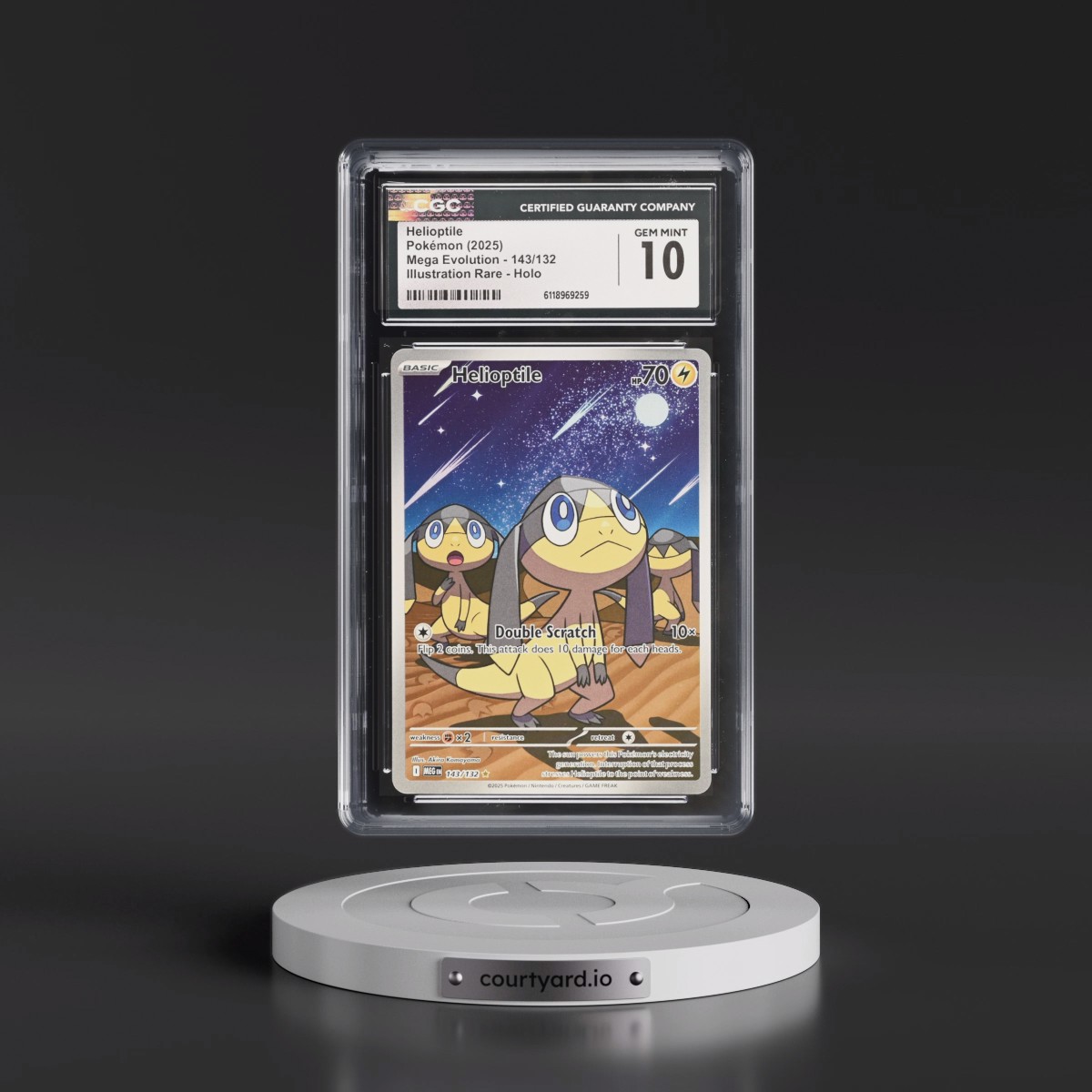 2025 Mega Evolution - MEG EN #143/132 Helioptile - Illustration Rare Holo (CGC 10 GEM MINT)