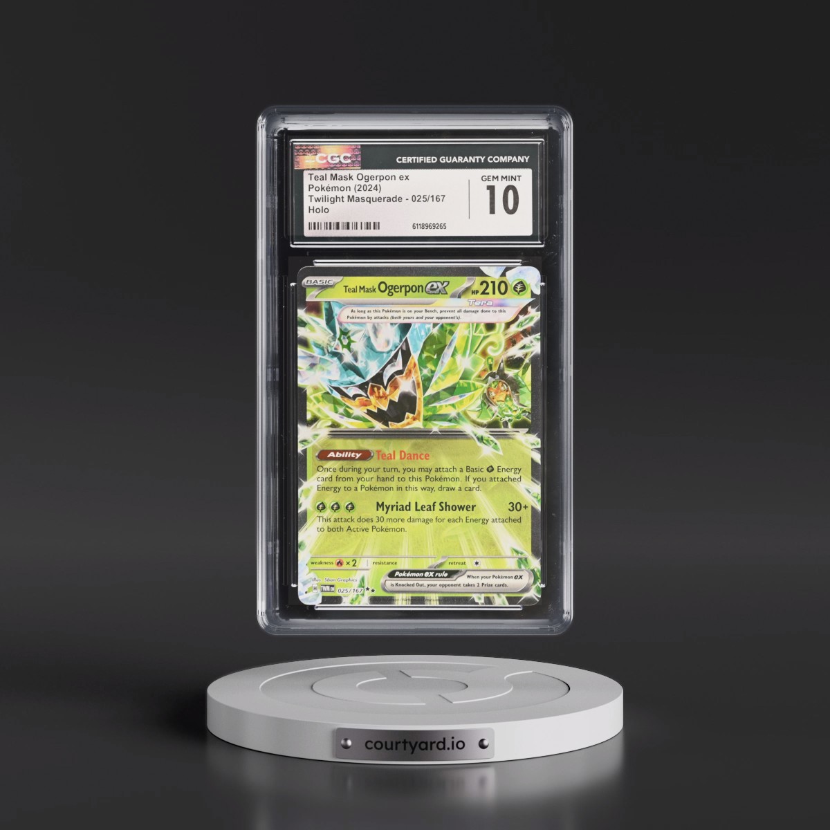 2024 Twilight Masquerade - TWM EN #025/167 Teal Mask Ogerpon ex - Holo (CGC 10 GEM MINT)