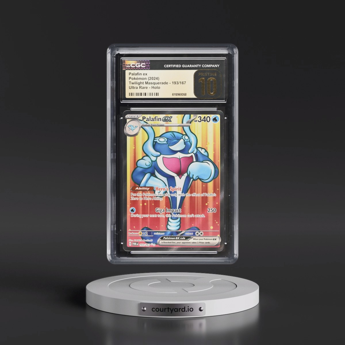 2024 Twilight Masquerade - TWM EN #193/167 Palafin ex - Ultra Rare Holo (CGC 10 PRISTINE)