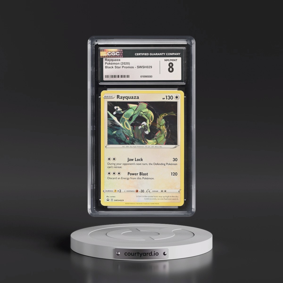 2017 Black Star Promos - Sword & Shield #SWSH029 Rayquaza - Cosmos Holo (CGC 8 NM-MT)