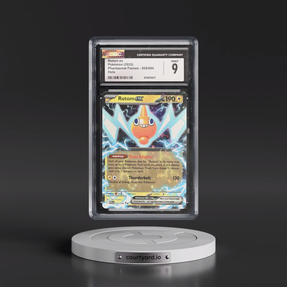 2025 Phantasmal Flames - PFL EN #029/094 Rotom ex - Holo (CGC 9 MINT)